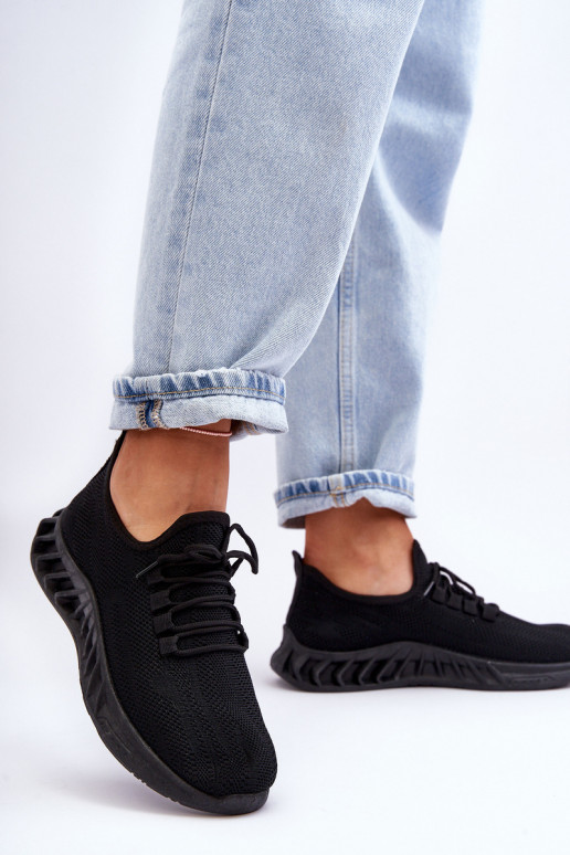 Women's Slip-On Fabric Sneakers Black Venett