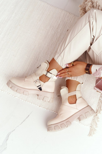 Women's Boots On A Platform Beige Cosmic Love 2