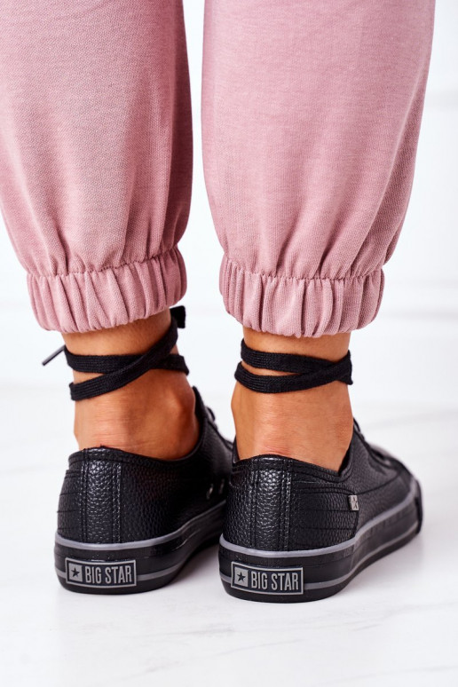 Damskie Skórzane Trampki BIG STAR II274002 Czarne