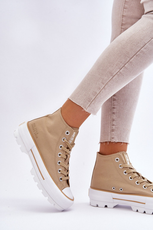 High Fabric Platform Sneakers Big Star LL274160 Beige