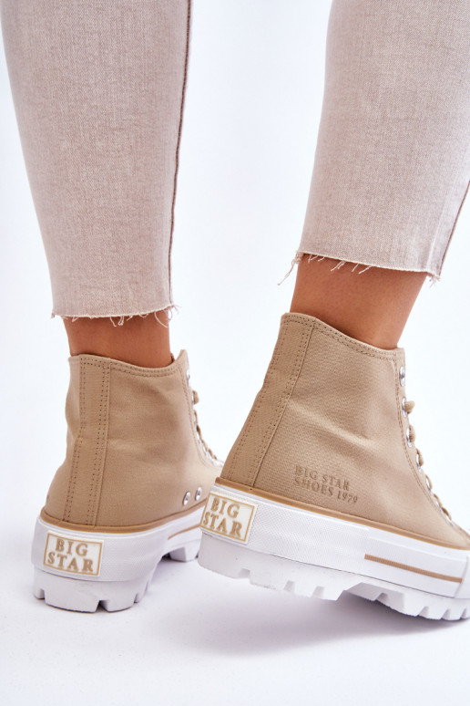 High Fabric Platform Sneakers Big Star LL274160 Beige