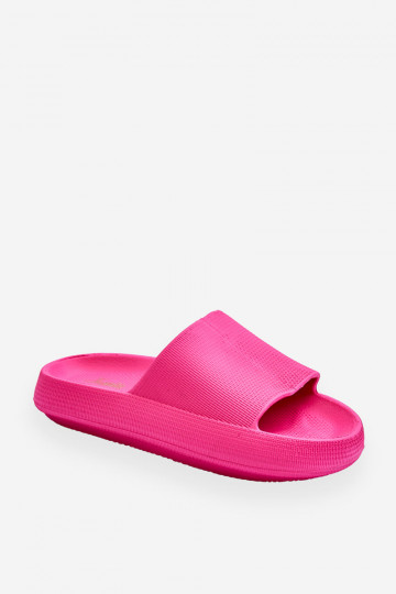 Fashion Foam Slippers On Chunky Platform Fuchsia Linnea