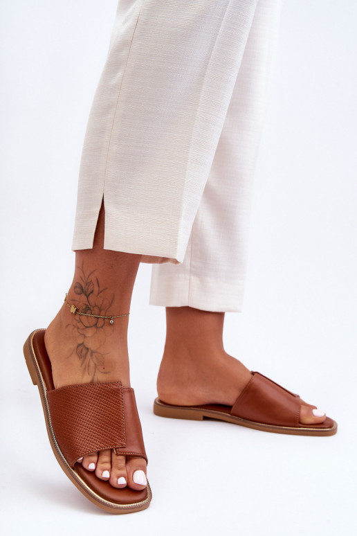 Women's Leather Slippers Camel Harmony