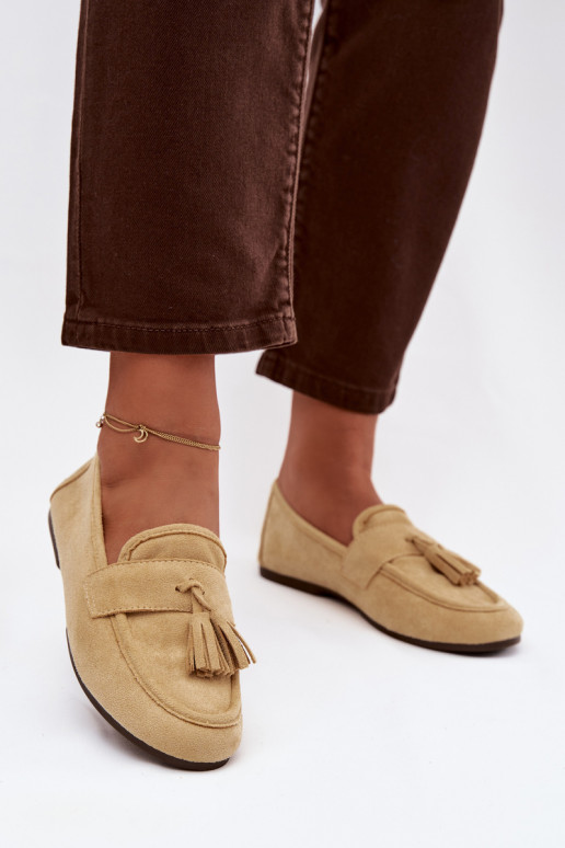 Women's Flat Loafers with Fringes Yellow Marilisse