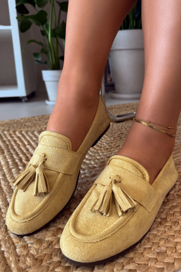 Women's Flat Loafers with Fringes Yellow Marilisse 2