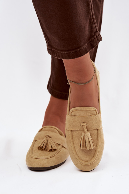 Women's Flat Loafers with Fringes Yellow Marilisse