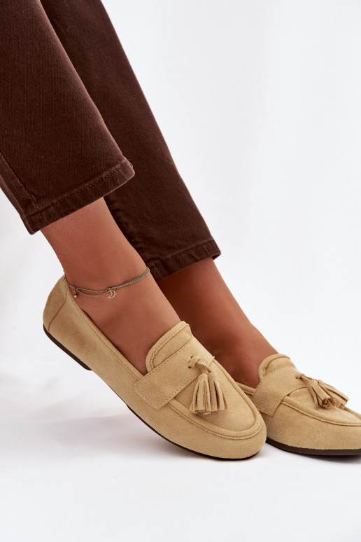 Women's Flat Loafers with Fringes Yellow Marilisse