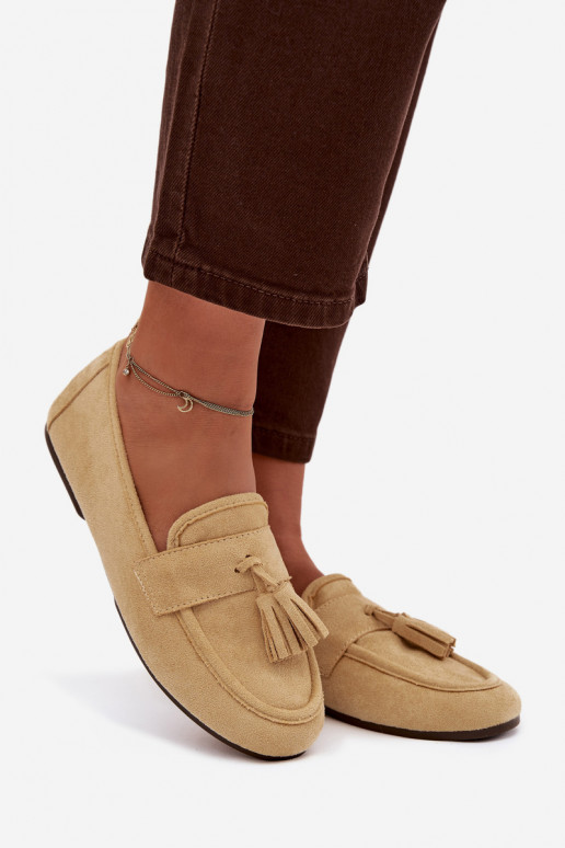 Women's Flat Loafers with Fringes Yellow Marilisse