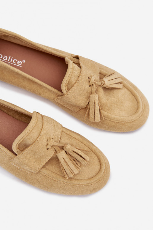 Women's Flat Loafers with Fringes Yellow Marilisse
