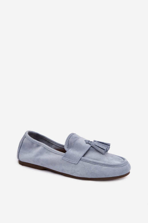Women's Flat Loafers with Fringes Blue Marilisse
