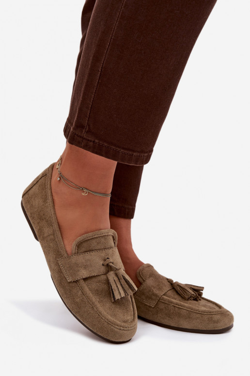 Women's Flat Loafers with Fringes Green Marilisse