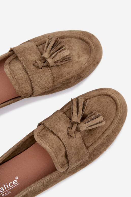 Women's Flat Loafers with Fringes Green Marilisse