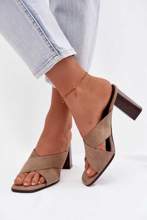 Women's Block Heel Dark Beige Denessa