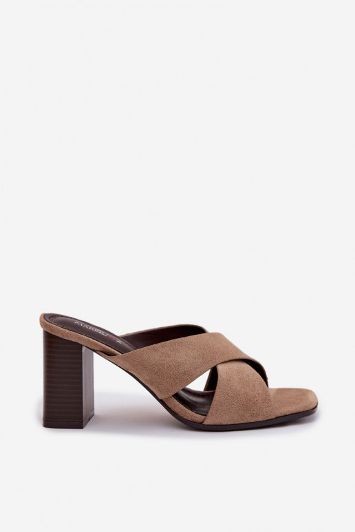 Women's Block Heel Dark Beige Denessa