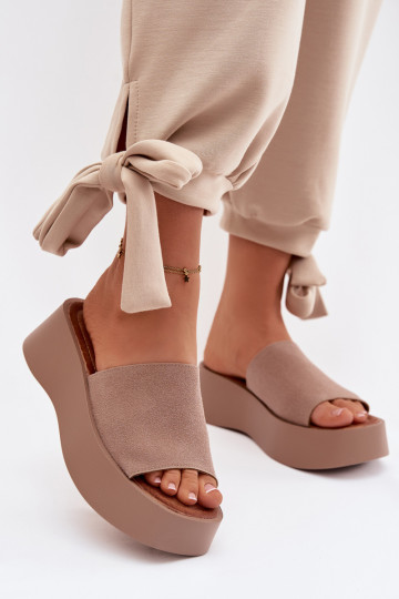Women's Platform Sandals Dark Beige Liorisse 2