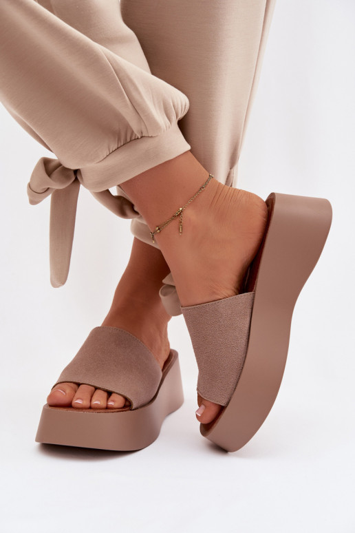 Women's Platform Sandals Dark Beige Liorisse