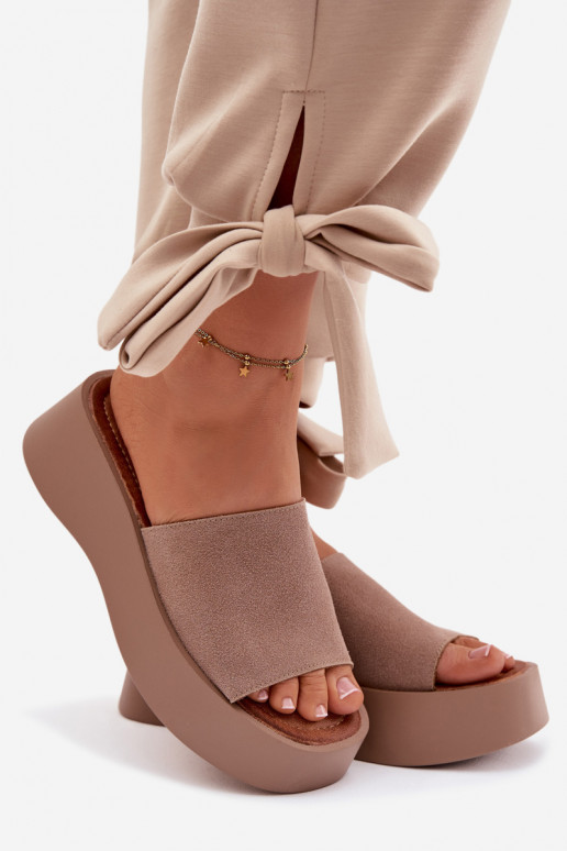 Women's Platform Sandals Dark Beige Liorisse