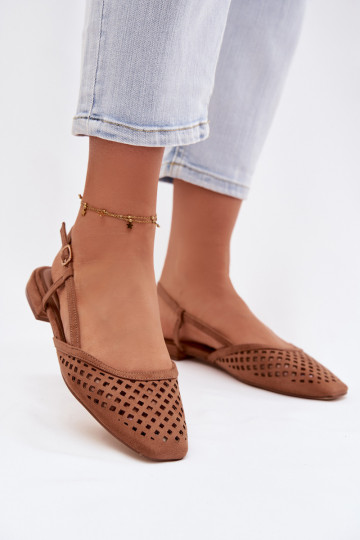 Aperture Ballerinas From Eco Suede Camel Farivelle 2