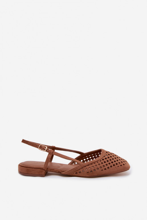 Aperture Ballerinas From Eco Suede Camel Farivelle