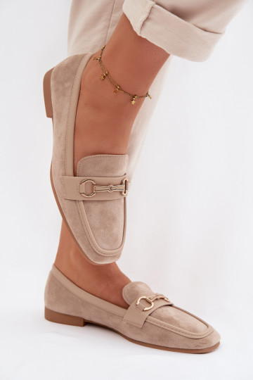 Women's Loafers with Decoration Beige Palerina