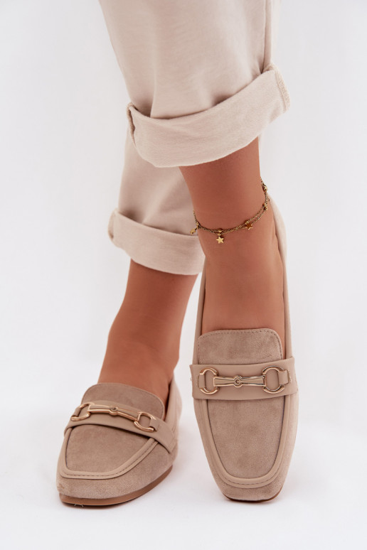 Women's Loafers with Decoration Beige Palerina