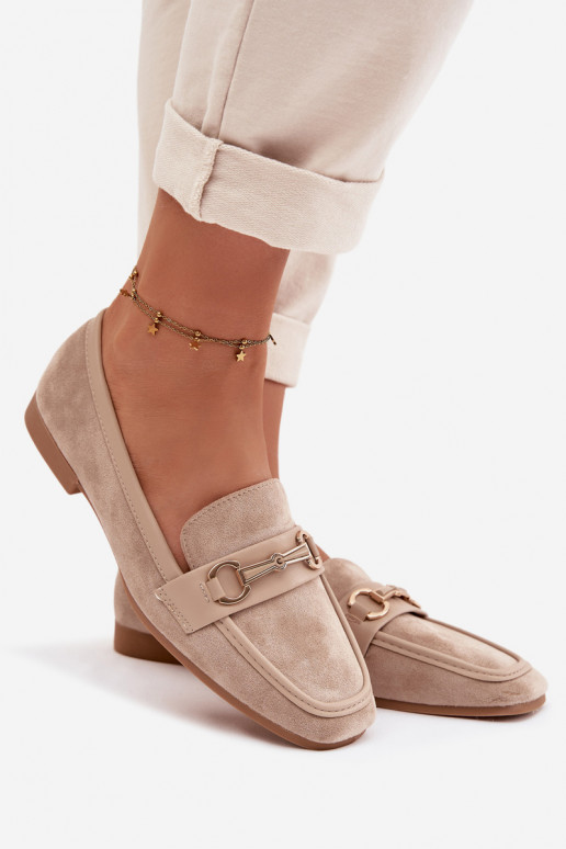 Women's Loafers with Decoration Beige Palerina