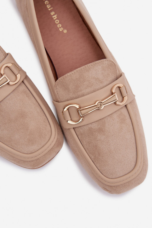 Women's Loafers with Decoration Beige Palerina