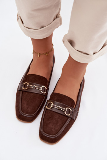 Women's Loafers With Decoration Brown Palerina