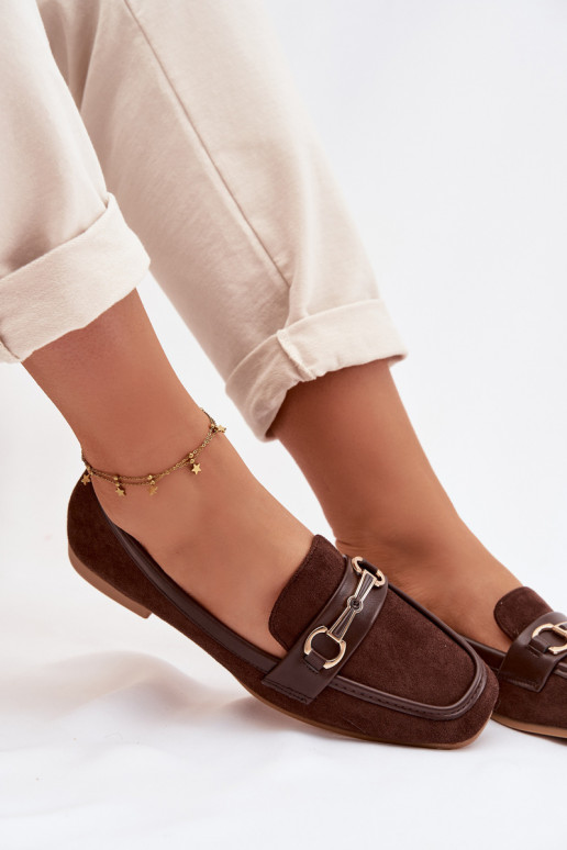 Women's Loafers With Decoration Brown Palerina