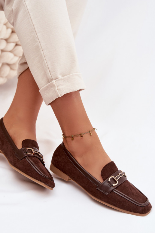Women's Loafers With Decoration Brown Palerina