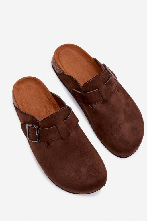 Women's Chodaki Slides With Buckle Chocolate Delirisse