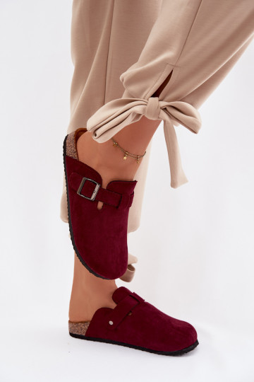 Women's Clogs with Buckle Burgundy Delirisse