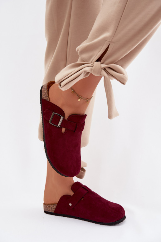 Women's Clogs with Buckle Burgundy Delirisse