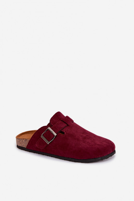 Women's Clogs with Buckle Burgundy Delirisse