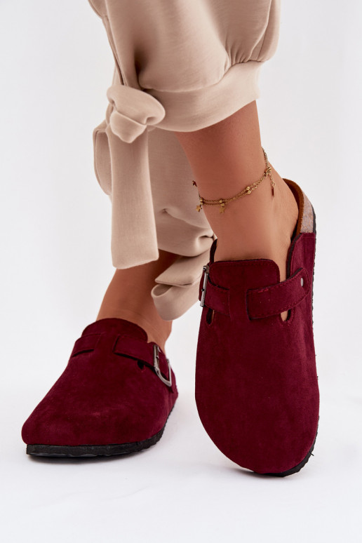 Women's Clogs with Buckle Burgundy Delirisse