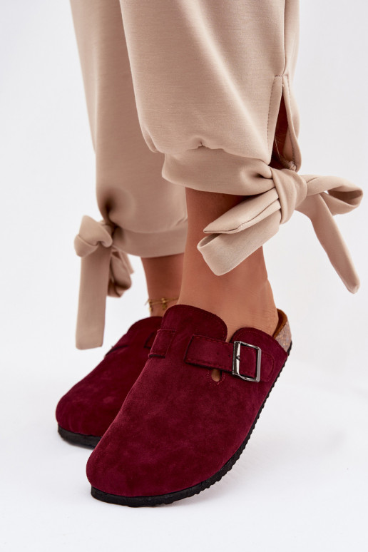 Women's Clogs with Buckle Burgundy Delirisse