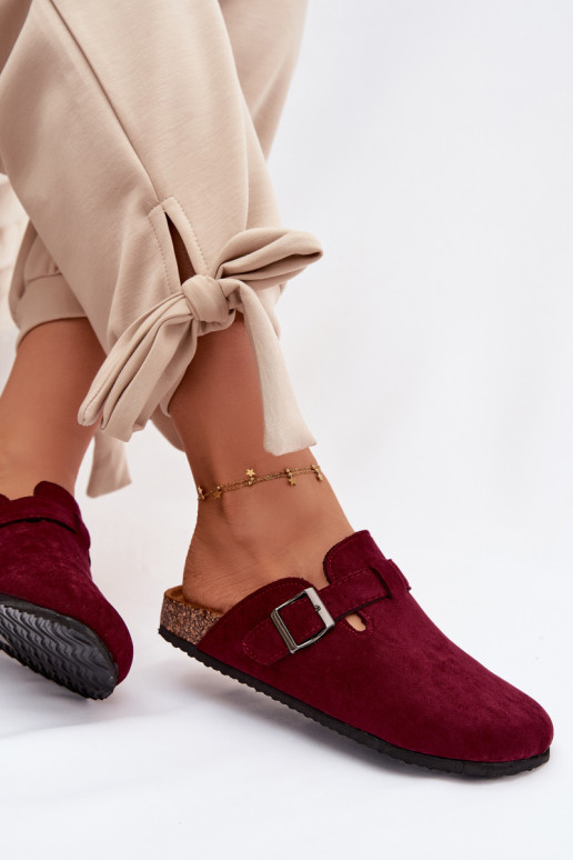 Women's Clogs with Buckle Burgundy Delirisse