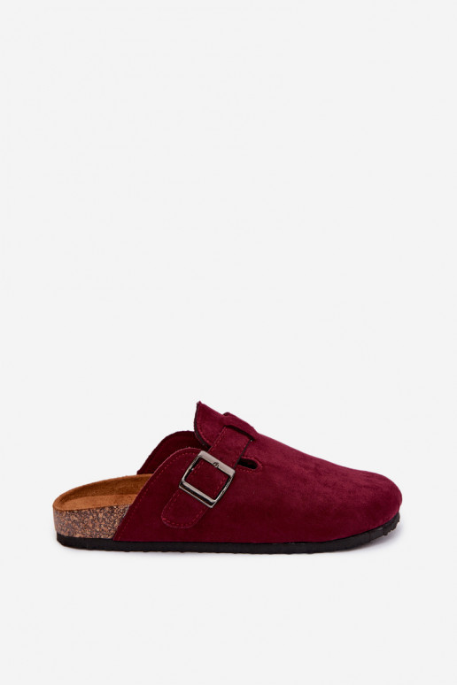 Women's Clogs with Buckle Burgundy Delirisse