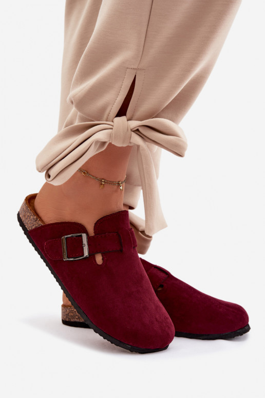Women's Clogs with Buckle Burgundy Delirisse