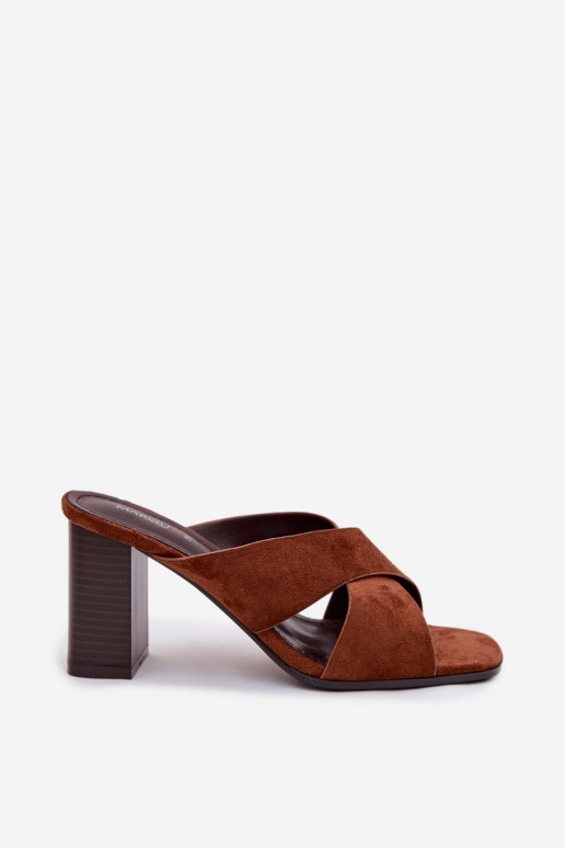 Women's Block Heel Brown Sandals Denessa