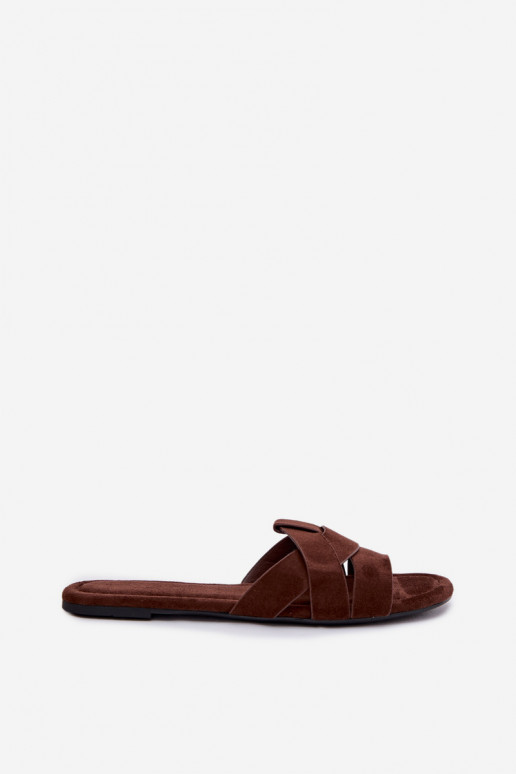 Women's Flat Strappy Chocolate Pavelle Slides