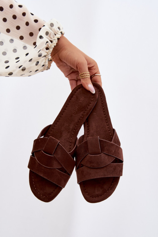 Women's Flat Strappy Chocolate Pavelle Slides