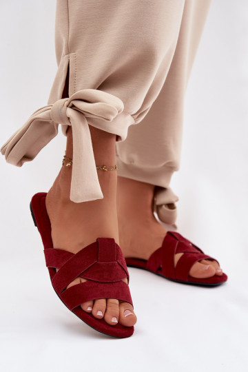 Women's Flat Bordeau Padded Straps Pavelle