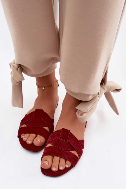 Women's Flat Bordeau Padded Straps Pavelle