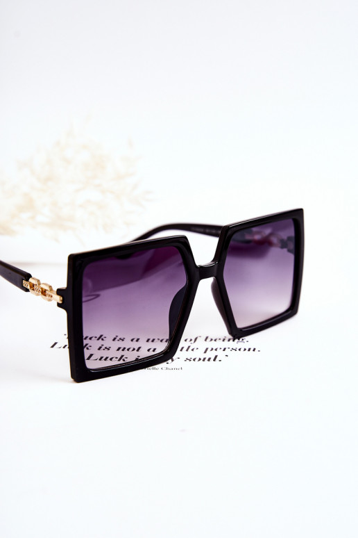 Large Square Sunglasses V130043 Black