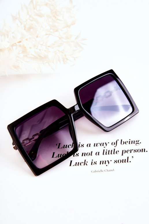 Large Square Sunglasses V130043 Black