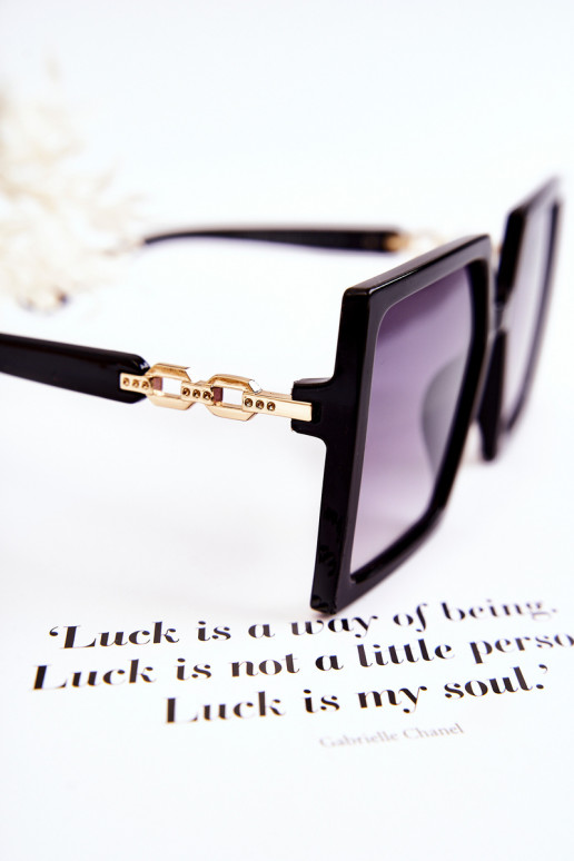Large Square Sunglasses V130043 Black