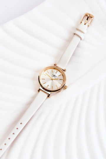 Michael John Gold ladies watch with cubic zirconia