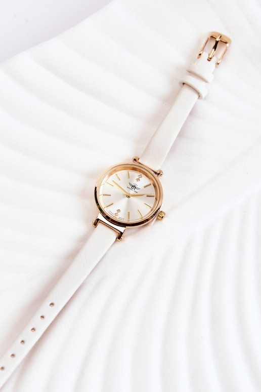 Michael John Gold ladies watch with cubic zirconia