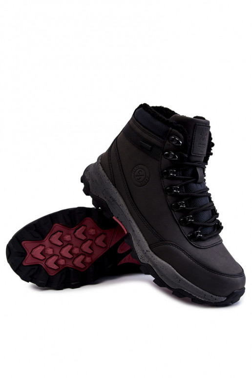 Męskie Ocieplane Buty Trekkingowe Cross Jeans KK1R4027C Czarne